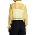 thumbnail image 3 of CAMISA DE MANGA LARGA TRANSPARENTE CON CUELLO PUNTA Y BOTONES PARA MUJER INSPIRADA CHIC COLOR AMARILLO CLARO TAMAÑO M, 3 of 6