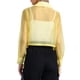 thumbnail image 3 of CAMISA DE MANGA LARGA TRANSPARENTE CON CUELLO PUNTA Y BOTONES PARA MUJERES INSPIRE CHIC TALLA XS AMARILLO CLARO, 3 of 6