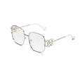 thumbnail image 2 of Miorin Under $5 Sun Glasses UV Protection Retro Fashion 90s Small Square Shades Vintage Y2K White Frame Clear Lens Sunglasses, 2 of 7