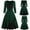 A-Green, variant on Kcodviy Women Plus Size Party Gothic Clothing Men Boots Dress Flower Lace insert Gothic Dress Lolita Mock Button Bowknot Vintage Witch Clothes for Women Gothic Dress