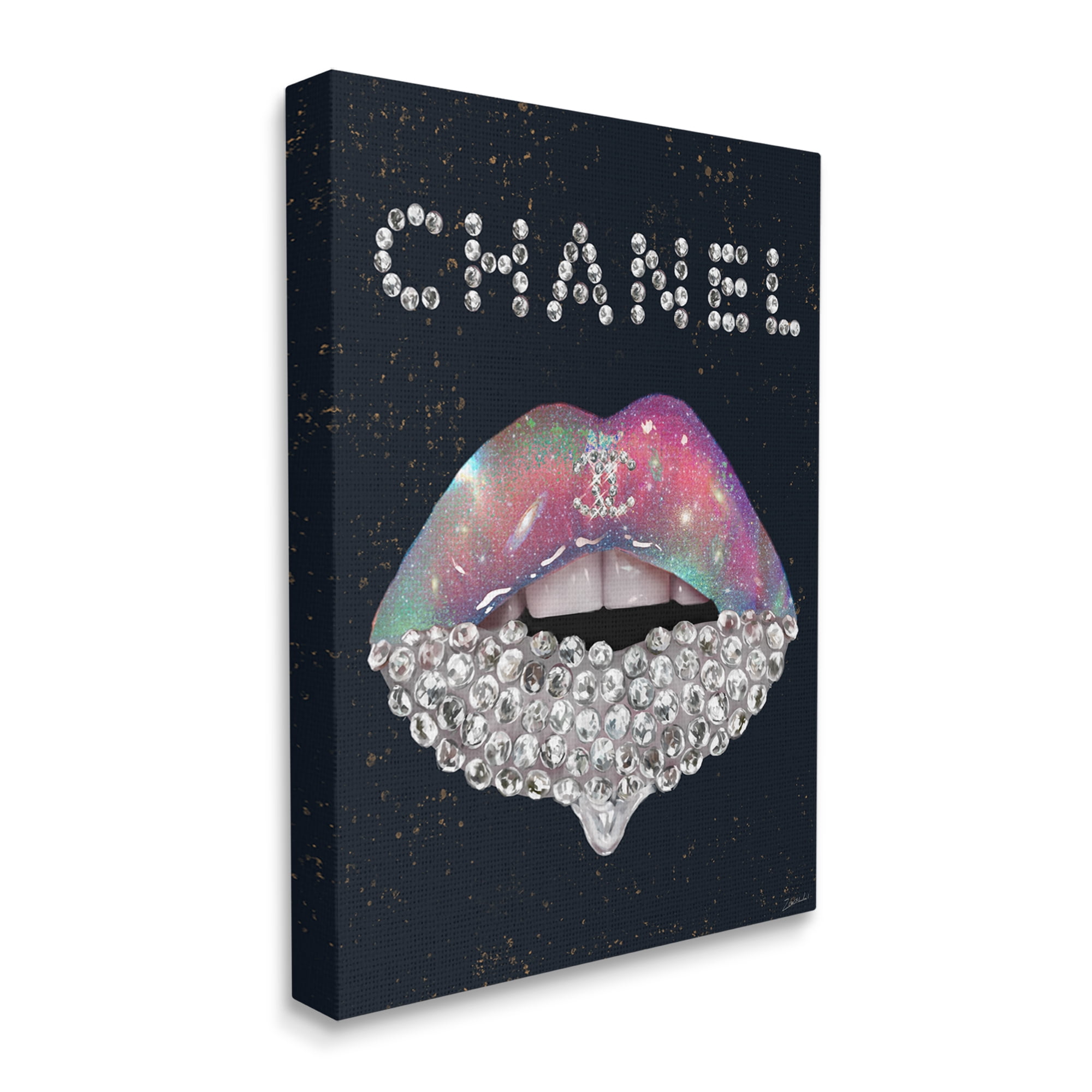 Stupell Industries Fashion Brand Glam Lips Beauty & Fashion Painting Gallery Wrapped Canvas Print Wall Art, 30 x 40