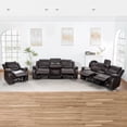 thumbnail image 3 of Katie Leather Recliner Sofa Set, Manual Recliner Sofa Couch - Living Room Furniture Set, Leather Reclining Sofa Recliner Couch for Office Home, Living Room Sofa Recliners, Air Leather, Espresso, 3 of 8