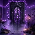 thumbnail image 5 of Halloween Decorations Door Cover,35.4x70.8 Inch Spooky Ghost Horror Doorway Curtains Door Covers Banners Decor,Perfect for Entryway Layout,Festival Scene Setting,Purple, 5 of 6