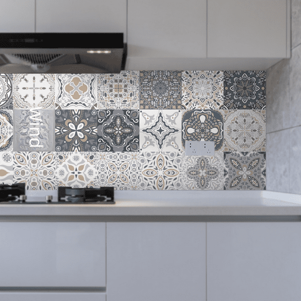 Pegatinas de mosaico para azulejos, pegatinas de azulejos antiguos, pegatinas de azulejos autoadhesivas, pegatinas de pared retro, extraíbles