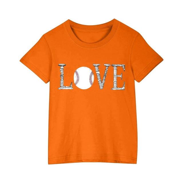 Robe à Manches Courtes Chemise à Manches Courtes pour Tout-Petits Garçons Filles Imprimé Baseball T-Shirt Mode Mignon Col Rond Imprimé Haut à Manches Courtes Chemise de Baseball pour Garçons Hauts à Manches Courtes