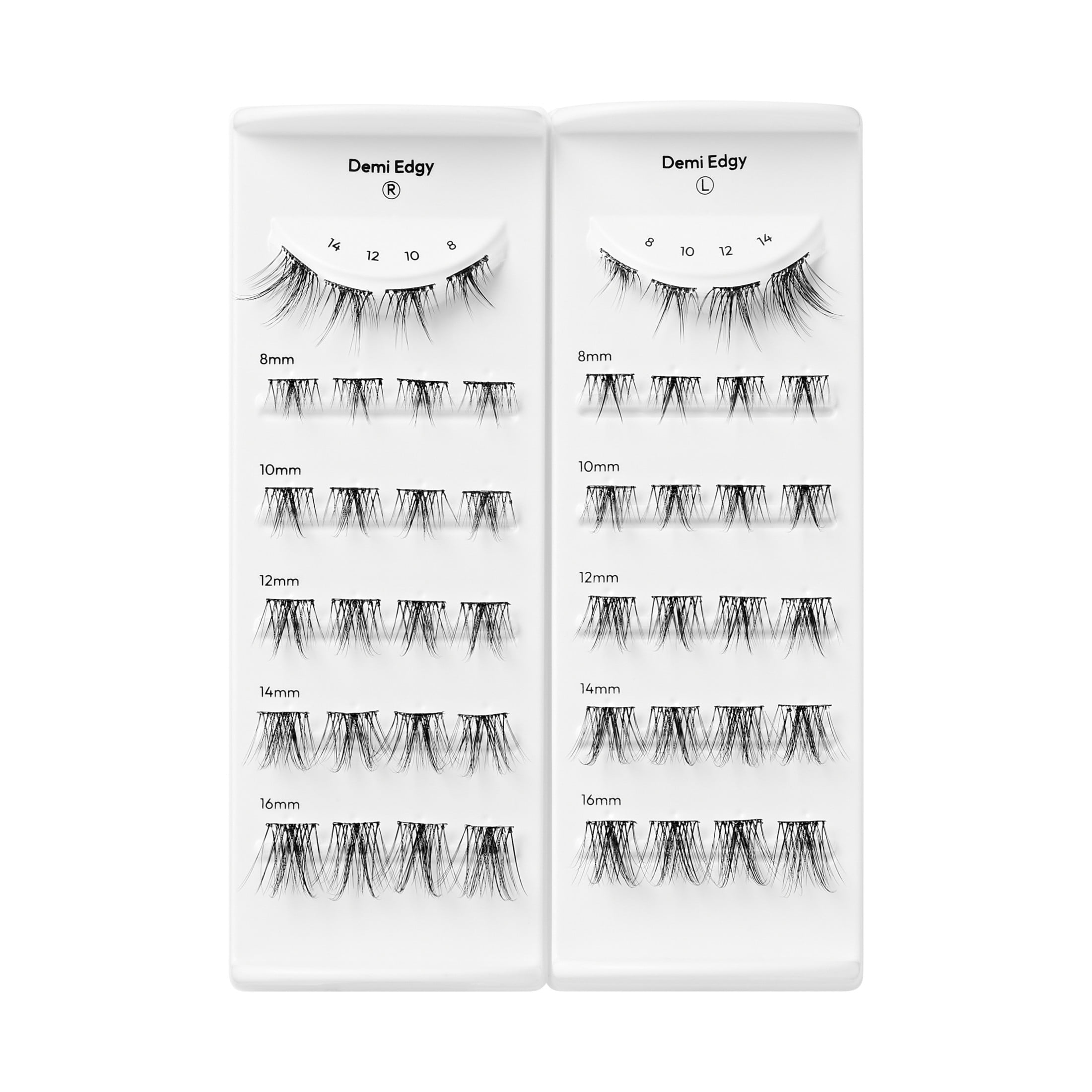 Kiss Impress Long Lasting Pre-Glued Lash Clusters Kit, Demi Edgy, 48 Self Adhesive Eyelashes