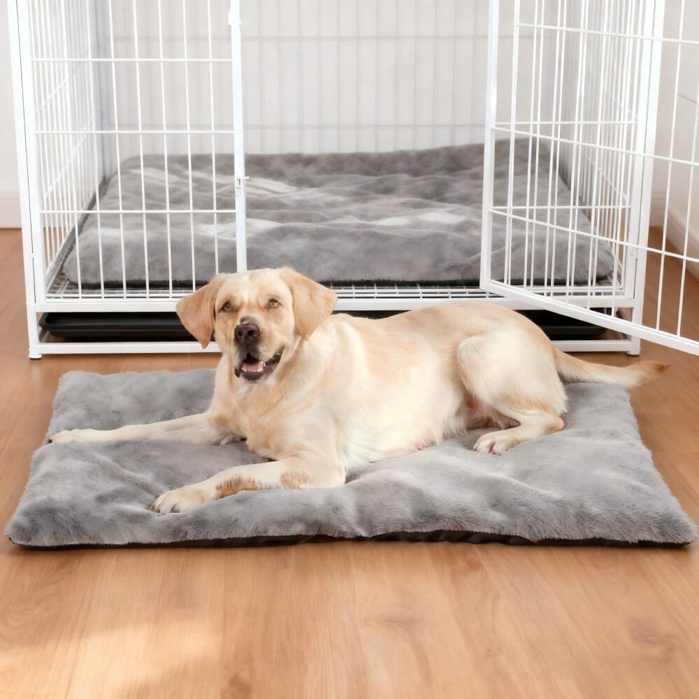 Dog Bed & Kennel Pad for Large Dogs, Arctic Fleece & Machine Washable Cover with Non-Slip Bottom, for All-Season Indoor Use, Size XL 45.3"x28.4"x2.4"