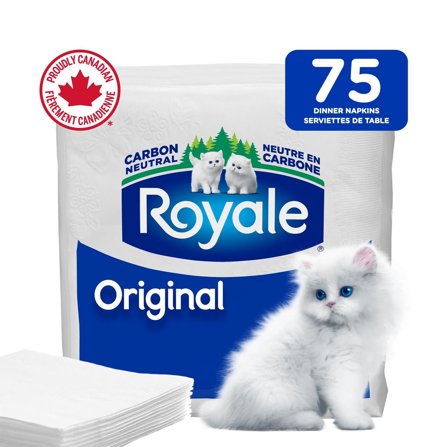 Royale Dinner Napkins, 3 ply, 75 paper napkins