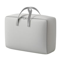 Oggfader Extra Large Heavy Duty Cotton Storage Bag with Reinforced Handles, Double Zipper - Collapsible Waterproof for Clothes Bedding, Moving, College Dorm, Christmas Storage - Gray, 1PC