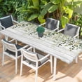thumbnail image 2 of Green Table Cloths for 8 Foot Rectangle Tables, Eucalyptus Leaves Patio Waterproof Elastic Fitted Tablecloths, Washable Rectangular Table Cover for Camping, 2 of 8