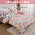 thumbnail image 3 of NTBED Rainbow Comforter Set Chic Bowknot for Kids Girls, Twin Size 6 Piece Bed in a Bag Soft Polyester Bedding Set with Love, Bow & Polka Dot Design, Cream, 3 of 8