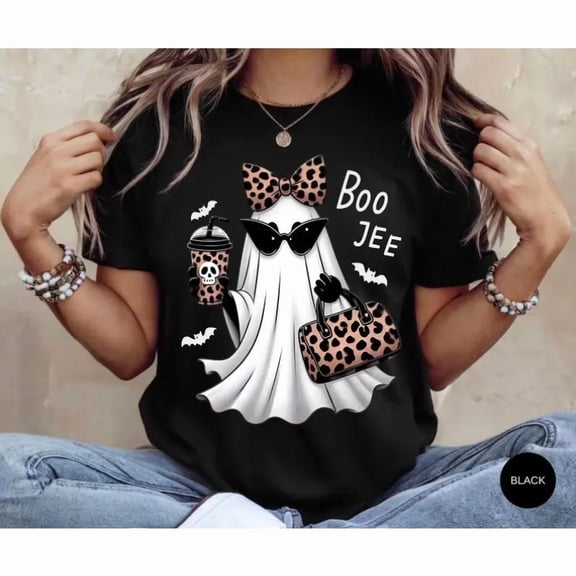 Boo-Jee Ghost Shirt Leopard Ghost Tee Ghost Coffee Shirt Funny Fall Shirt Ghost Tee Girly Halloween Gift Boojee Shirt,clothes for back to school,first day of school outfits