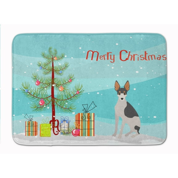 Miniature Fox Terrier #2 Christmas Tree Machine Washable Memory Foam Mat