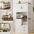 thumbnail image 2 of Yeshouse Tall Kitchen Cabinet with Microwave Shelf, 2 Drawers, 3 Doors, and Open Shelves, White, 2 of 7