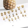 thumbnail image 4 of 18 Pairs Adults Stainless Steel Stud Earrings Set for Women Men 20G Cartilage Earrings Hypoallergenic Flatback Earrings Piercing Jewelry(Gold), 4 of 6