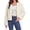White, variant on Women's Winter Faux Fur Coats Cropped Fuzzy Jacket Warm Open Front Outerwear Fashion Clothing