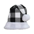 thumbnail image 2 of Visland Adults Kids Christmas Cap, Fashion Plaid Sequins Print Cute Plush Ball Design Soft Skin-friendly Cozy Cotton Plush Autumn Winter Head Warm Hat for Xmas New Year Festival Party Decoration 1PC, 2 of 8
