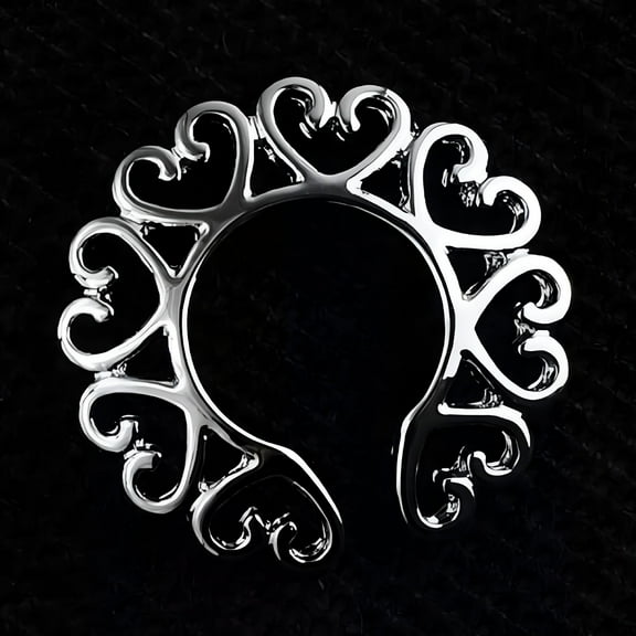 DESIGNICE Unique Surgical Steel Non Piercing Clip On Heart Design Nipple Ring Shield