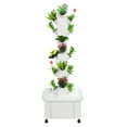 thumbnail image 2 of Eisoary Hydroponic Tower with Water Pump and Wheels, 20-Plants Vertical Planter Tower, Movable Hydroponic Growing System Kit, 5 Layers Herb Garden Planter Indoor Kit for Gardening Lover _White, 2 of 13