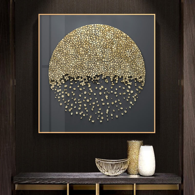 Large Painting Wall Art Golden Luxury Abstract Poster Wall Decor ...