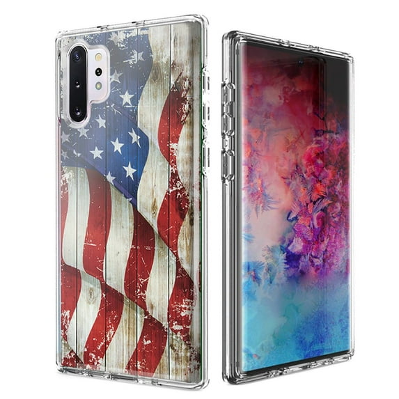 Mundaze Samsung Galaxy Note 10 Vintage American Flag Design Double Layer Phone Case Cover
