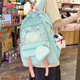 thumbnail image 3 of Mochila Kawaii con lindos accesorios Mochila de gran capacidad Bolsa de viaje elegante unisex Mochila ligera-verde, 3 of 5