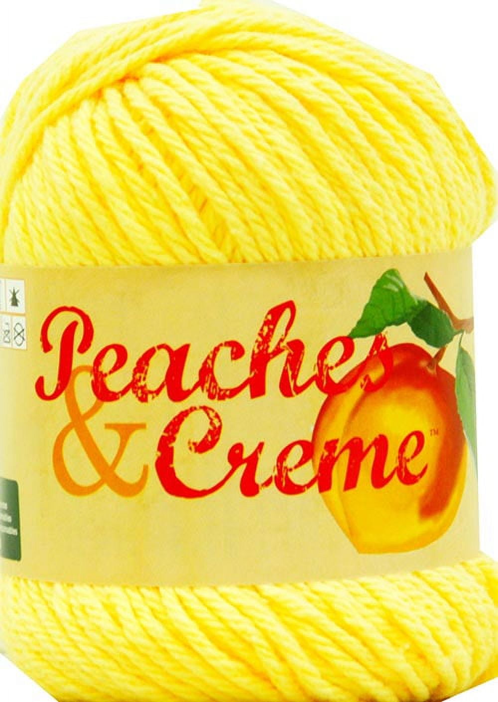 (3 pack) Peaches & Creme Solid 4 Medium Cotton Yarn, Sunshine 2.5oz/70.9g, 120 Yards
