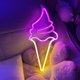 thumbnail image 2 of Letrero de neón LED de helado grande, luces de neón, decoración de pared, alimentado por USB, iluminado Rosa, 2 of 6