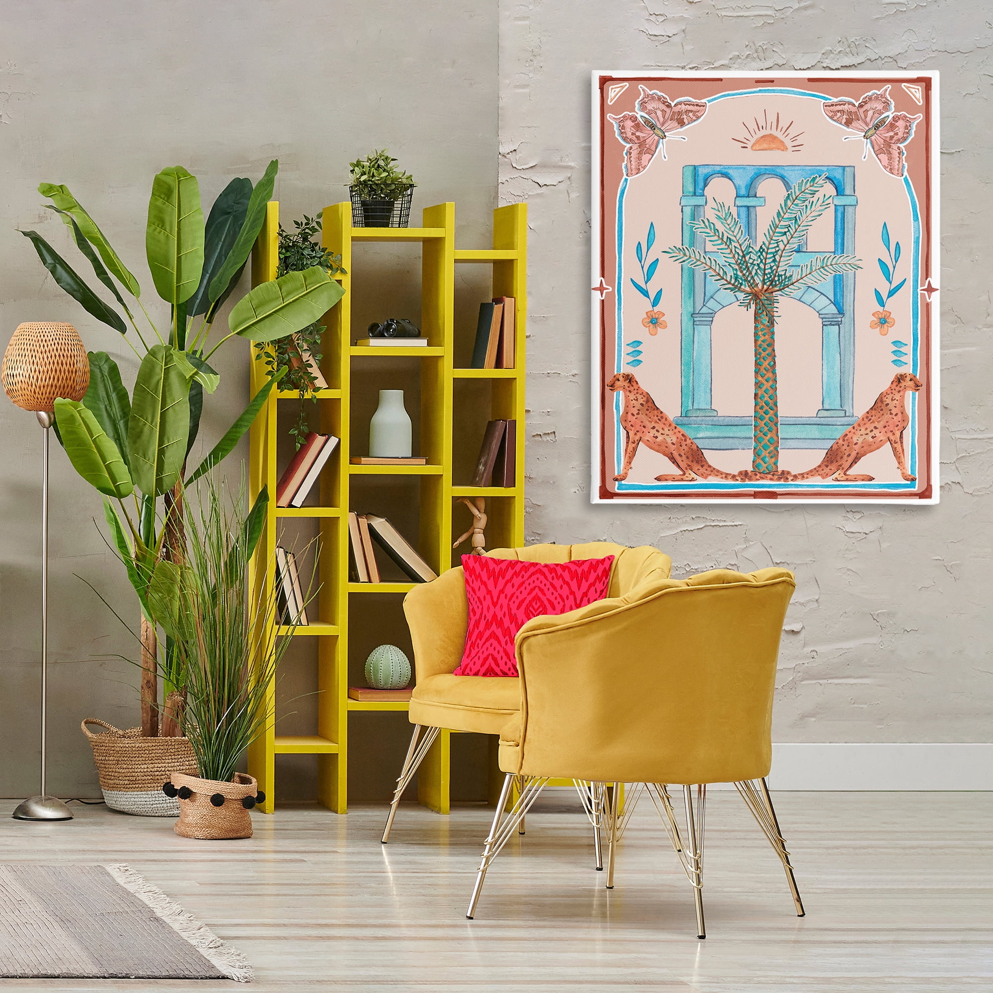 Stupell Industries Traditional Tropics Architecture Animals & Insects Painting Gallery Wrapped Canvas Art Print Wall Art, 36 x 48