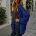 thumbnail image 6 of Sakmal Cotton Women Cardigan Sweater V Neck Plus Size Blue Cardigan Knit Ladies Sweater M, 6 of 8