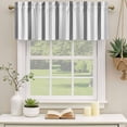 thumbnail image 3 of Grey Striped Valances for Windows, Decorative Rod Pocket Window Valance Curtains, Minimalist Farmhouse Stripe Short Curtain Drapes for Kitchen/Bathroom/Living Room, 2 Panels, 54" W x 18" L, 3 of 8