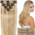thumbnail image 3 of SEGO Clip in Hair Extensions 100% Real Remy Human Hair Full Head Straight Balayage Hair 8-24 inch, 3 of 10