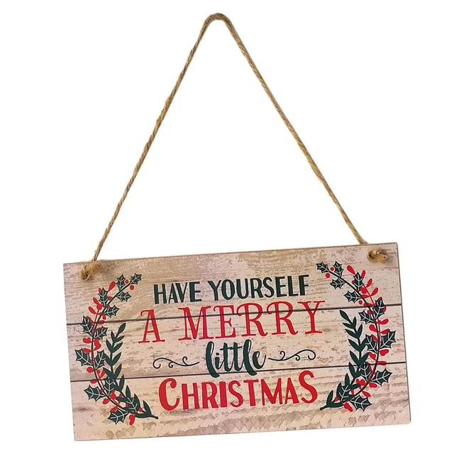 Merry Christmas Chalkboard, Welcome Sign Hanging on Blackboard Decoration with perfecl Feliz Navidad Letrero de madera