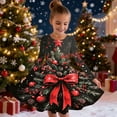 thumbnail image 2 of SuTry Girls Christmas Printed Long Sleeve Twirly Skater School Recital Dress Long Sleeve Round Neck Dress for Kids 4-15 Years(Multicolor,6-7 Years), 2 of 5