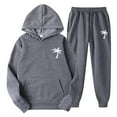 thumbnail image 5 of Men's Suits Product Title for Men Casual Solid Two Piece Hooded Sports Set with Raglan Sleeve Drawstring Pant Set, 5 of 5