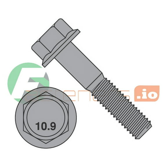 M10-1.5 x 80 mm Hex Flange Bolts / Non-Serrated / Grade 10.9 / Black Phosphate / DIN6921 (Quantity: 200 pcs)