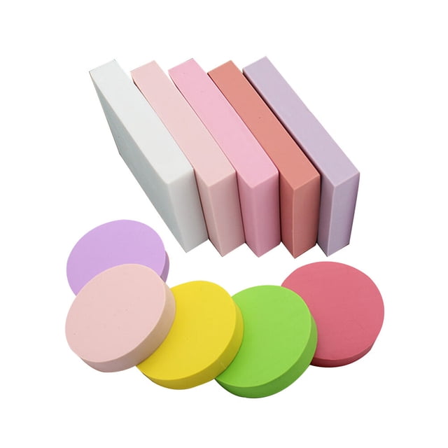 MasteelfCA 10PCS Professional Hand Carved Rubber Stamps Brick Carved Rubber Brick Round and Square Rubber Stamp Tool (Random Color)