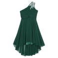 thumbnail image 5 of Manyakai One Shoulder Chiffon Flower Girl Dress Junior Kids Wedding Bridesmaid Gown Formal Party Army Green 16, 5 of 7