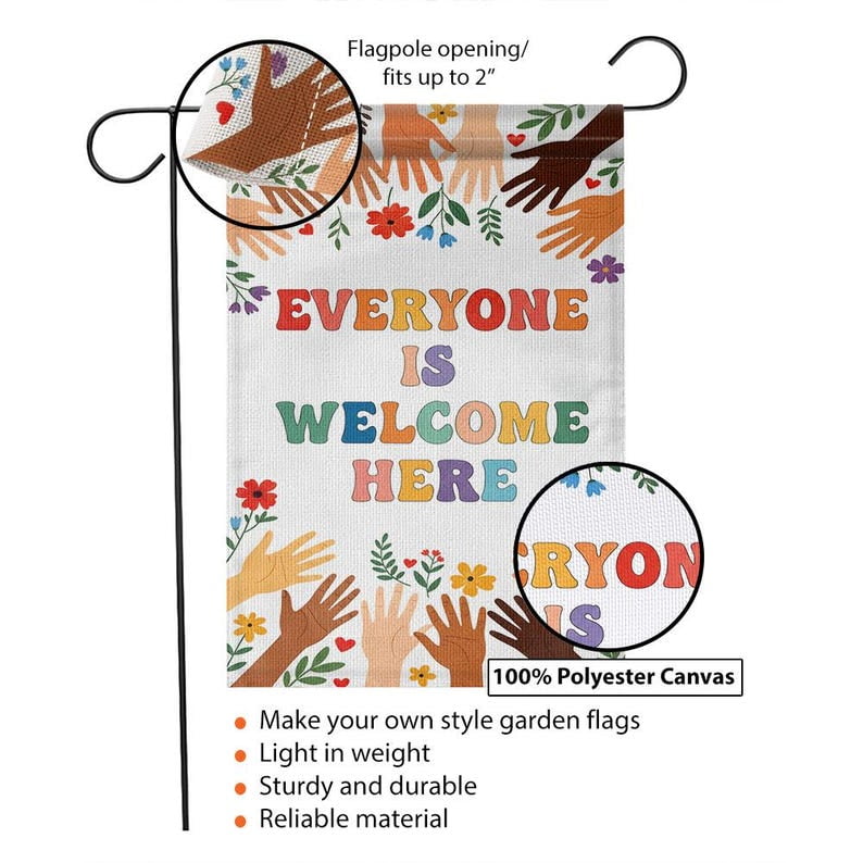 TiniDecor Everyone Is Welcome Garden Flag – 28”x40” Inclusive Yard Sign, Colorful Outdoor Decor