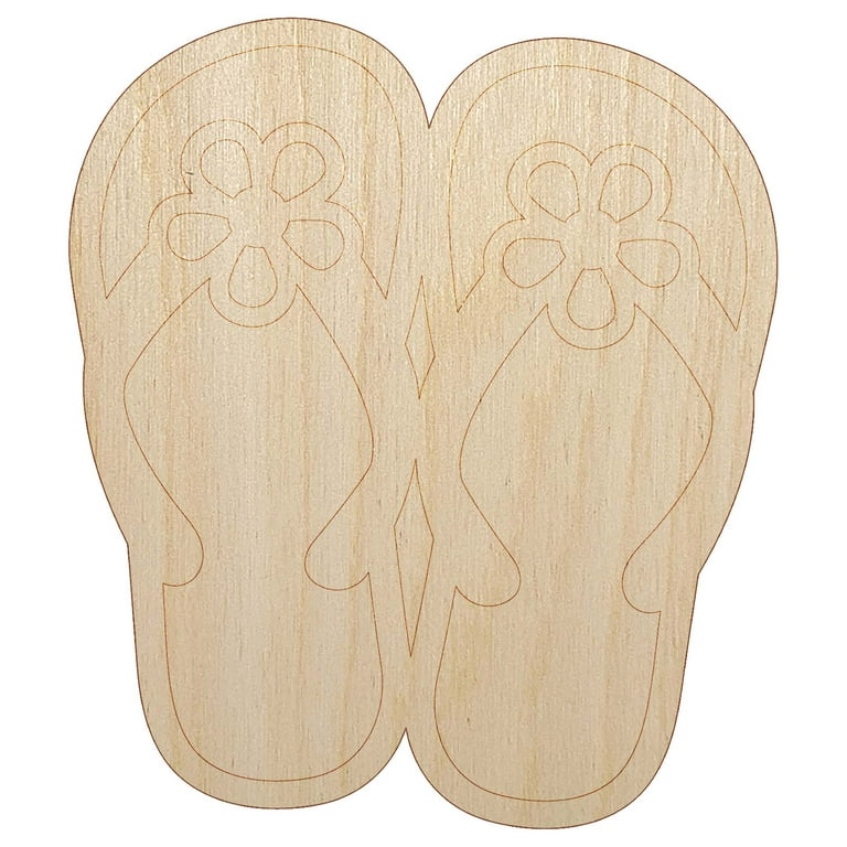 FLIP FLOP Unfinished Wooden Craft Shape Do It Yourself 