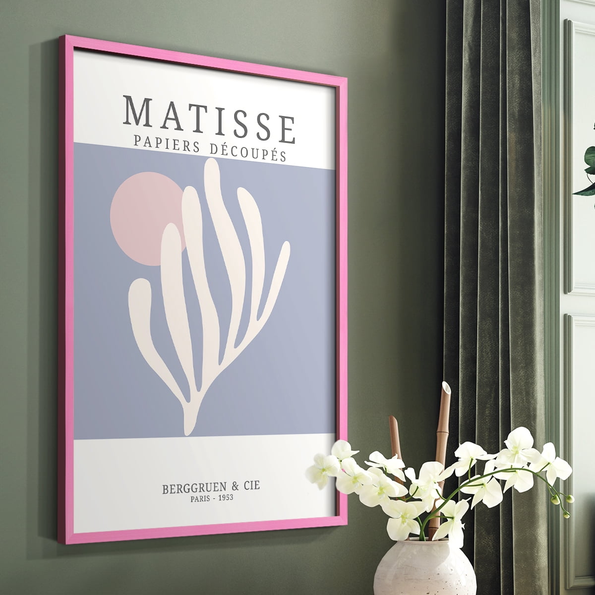 Matisse CDXXXVIII in Pink Solid Wood Framed Print No Nail Hanging