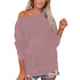 thumbnail image 2 of Chemise Femme Liquidation Grande Taille Femme Décontractée Manches Longues Unie Ample Col Rond Chemise Blouse Haut Rouge TG, 2 of 6