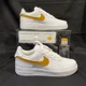 thumbnail image 1 of Ni&ke Air Force 1 Low White (Mustard Custom Painted Swoosh) SC-#50W, 1 of 6