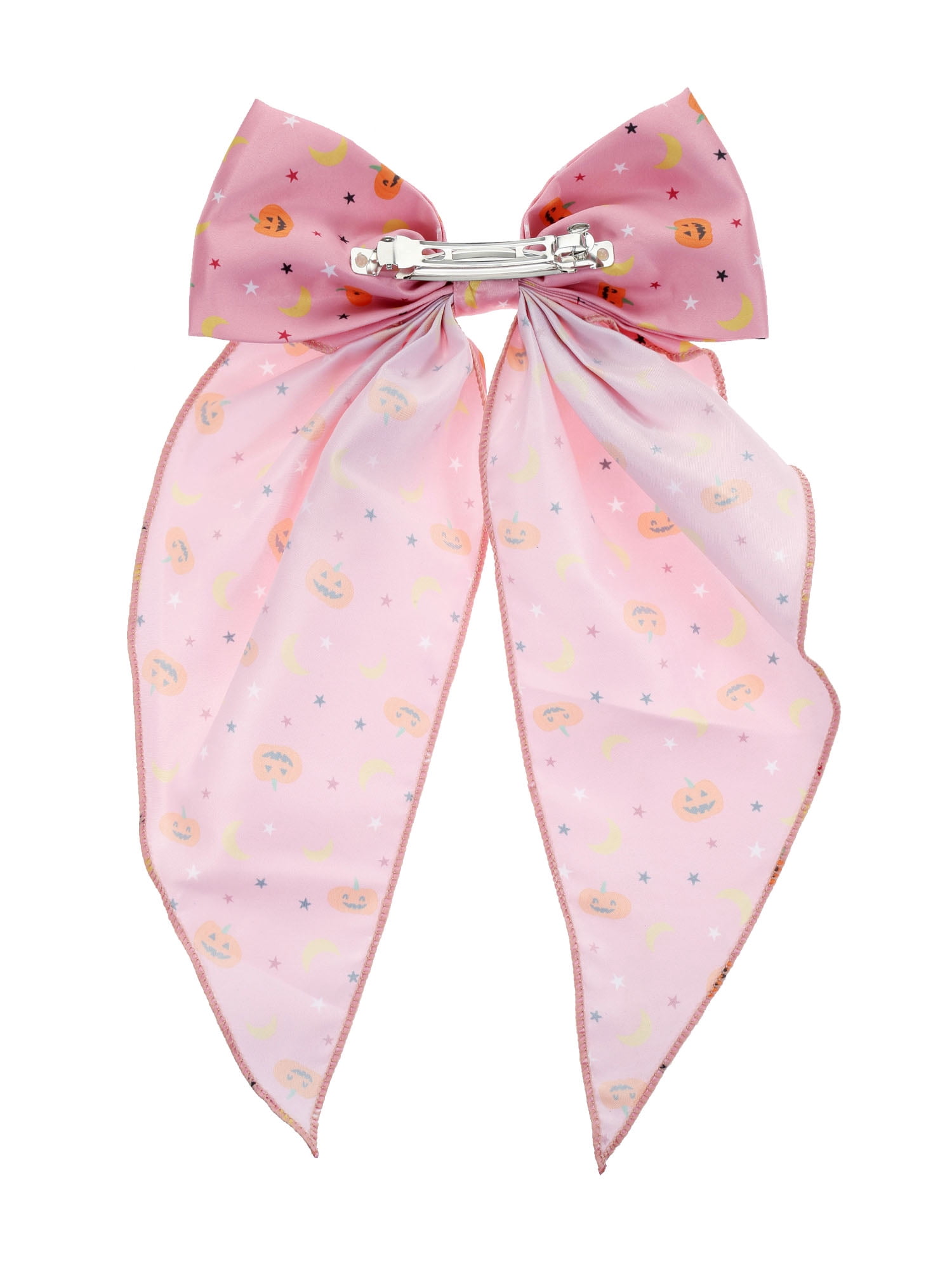 Way to Celebrate Pink Jack-O-Lantern Print Halloween Hair Bow, 1 Piece