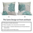 thumbnail image 5 of Teal Outdoor Throw Pillow Covers 16x16 Inch Set of 2 Summer Ocean Coastal Coral Pillow Covers Starfish Beach Nautical Pillowscase Linen Square Cushion Covers for Sofa Couch Bedroom Living Room Decor, 5 of 6