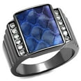 thumbnail image 1 of Alamode TK2736-10 Femmes IP Light Noir Bague en Acier Inoxydable avec Cuir en Montana - Taille 10, 1 of 1