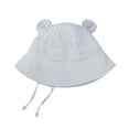 thumbnail image 6 of BRGZLK Baby Boys Girls Cotton Sun Hat Summer 2026 Solid Color Cute Ears Breathable Bucket Hat UV Protection Tie-Back Beach Cap Gray 1-2T, 6 of 6