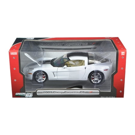 2009 Chevrolet Corvette C6 Coupe - 2009 Chevrolet Corvette C6 1/24 Coupe White Diecast Car Model by Greenlight