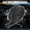 thumbnail image 2 of Unique Bargains Fiberglass Heat Wire Shield Sleeve Heat High Temp Shield Adjustable 3.2ft 12mm 1/2" Black for Car Wire Protection, 2 of 6