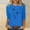 Sky Blue, variant on Womens Tops Plus Size 3/4 Sleeves Round Neck Printed Casual Tops Wine S